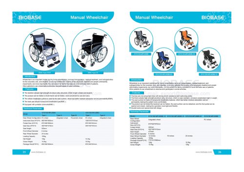 25-26 Manual Wheelchair SYIV100-MFL808A SYIV100-MFL808C