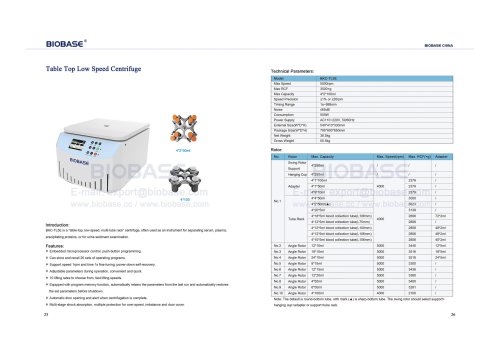 25-26 Table Top Low Speed Centrifuge-BKC-TL5E