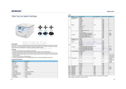 29-30 Table Top Low Speed Centrifuge BKC-TL6M
