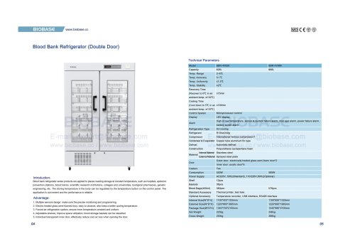 4-5 Blood Bank Refrigerator BBR- 4V626&BBR-4V966