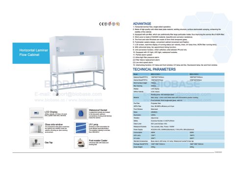 58-59 Horizontal Laminar Flow Cabinet BBS－H1300－I BBS－H1800－I