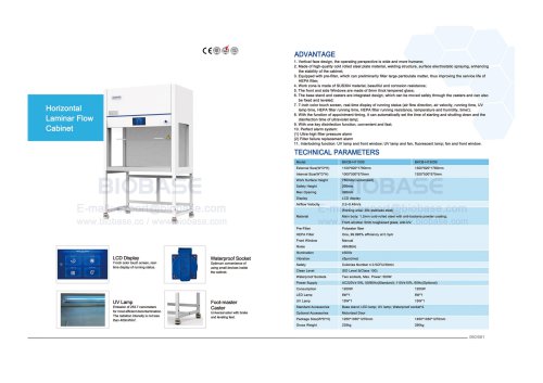60-61 Horizontal  Laminar Flow Cabinet BKCB－H1100S BKCB－H1300S