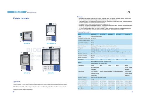 60-61 Platelet Incubator BJPX-SP05 BJPX-SP08 BJPX-SP10 BJPX－SP18 BJPX－SP36