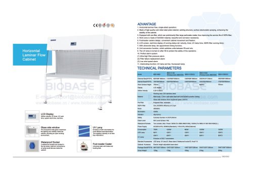 62-63 Horizontal Laminar Flow Cabinet--BBS-H1100