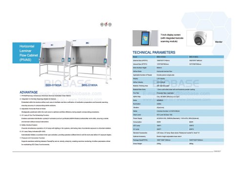 66-67 Horizontal Laminar Flow Cabinet（PIVAS）BBS-H1500A BBS-H1800A