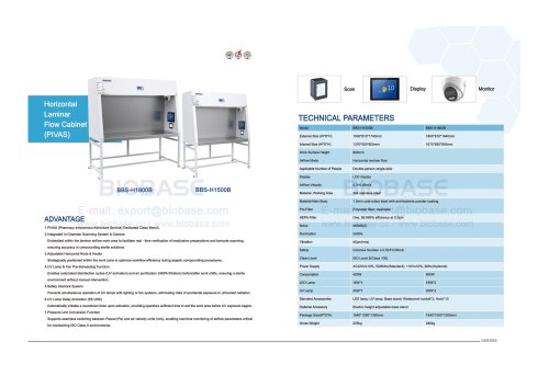 68-69 Horizontal Laminar Flow Cabinet（PIVAS）BBS-H1500B BBS-H1800B