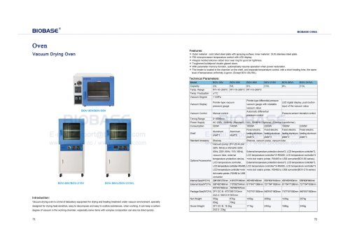 71-72 Vacuum Drying Oven BOV-30V