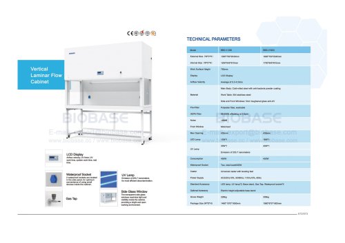 72-73 Vertical Laminar Flow Cabinet--BBS-V1300 BBS-V1800