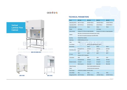 76-77 Vertical Laminar Flow Cabinet--BBS-V680