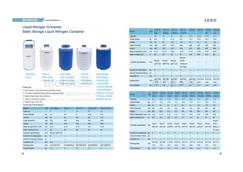 78-79 Static Storage Liquid Nitrogen Container YDS-3S(6)