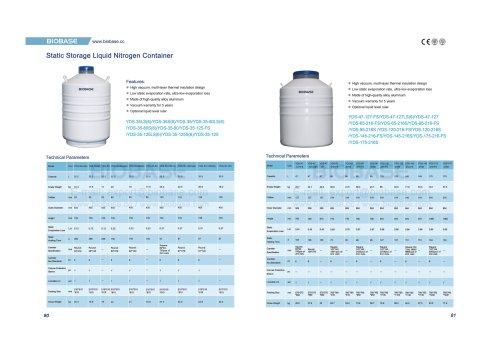 80-81 Static Storage Liquid Nitrogen Container