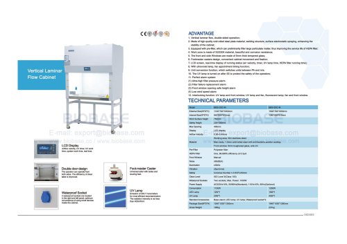 82-83 Vertical  Laminar Flow Cabinet BBS－DSC－M BBS－SSC－M