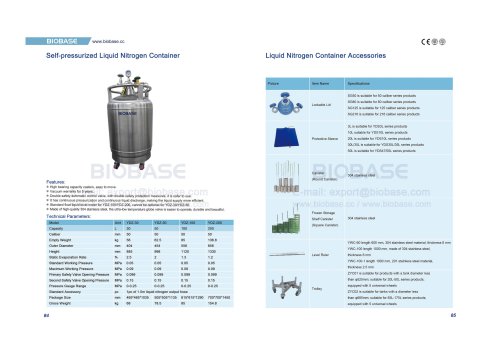 84-85 Self-pressurized Liquid Nitrogen Container & Liquid Nitrogen Container Accessories