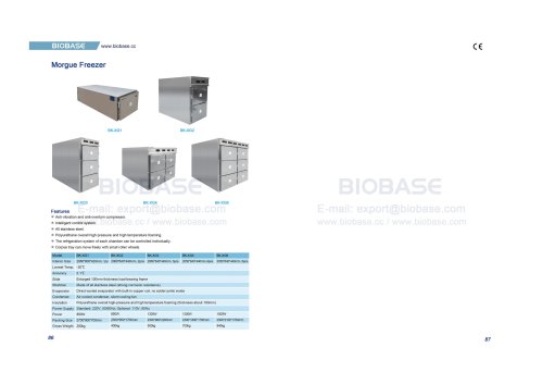 86-87 Morgue Freezer BK-XG1 BK-XG2 BK-XG3 BK-XG4 BK－XG6