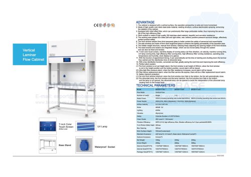 88-89 Vertical Laminar Flow Cabinet BKCB-V1100  BKCB-V1300  BKCB-V1500