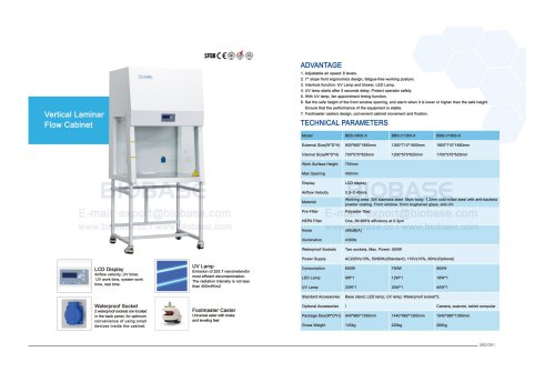 90-91 Vertical Laminar Flow Cabinet BBS-V800-X BBS-V1300-X BBS-V1800-X