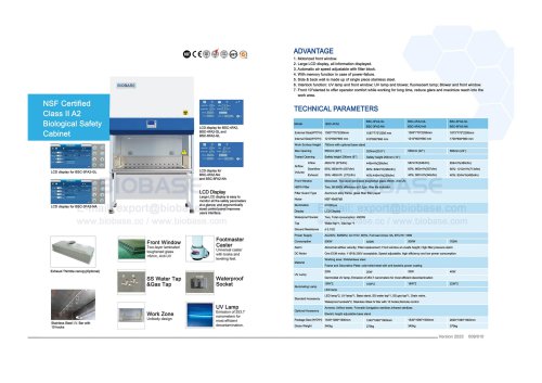 NSF Certified Class II A2 Biological Safety Cabinet