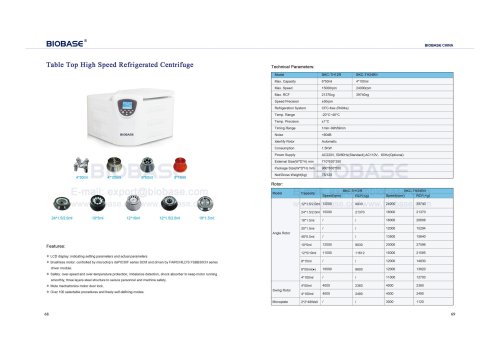 Table Top High Speed Refrigerated Centrifuge