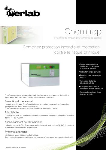 Chemtrap - Système de filtration pour armoires de sécurité