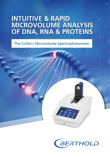 INTUITIVE & RAPID MICROVOLUME ANALYSIS OF DNA, RNA & PROTEINS