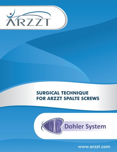 SURGICAL TECHNIQUE  FOR ARZZT SP AL TE SCREWS