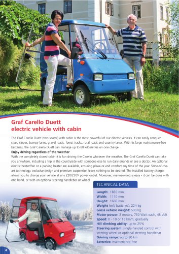 Graf Carello Duett electric vehicle with cabin