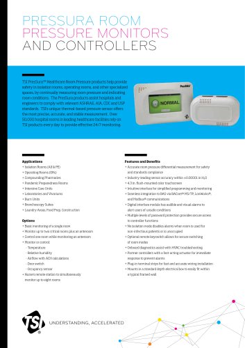 PRESSURA ROOM PRESSURE MONITORS AND CONTROLLERS