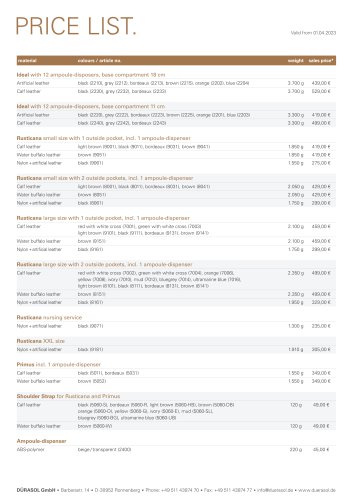 PRICE LIST