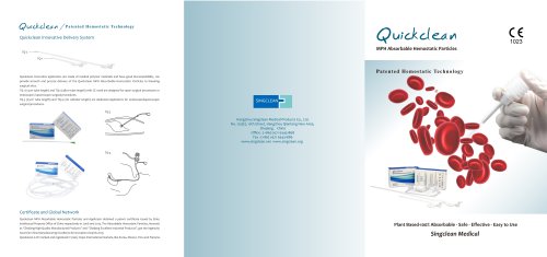 Quickclean MPH Absorbable Hemostatic Particles MPHQ001,MPHQ002,MPHQ003,MPHQ004