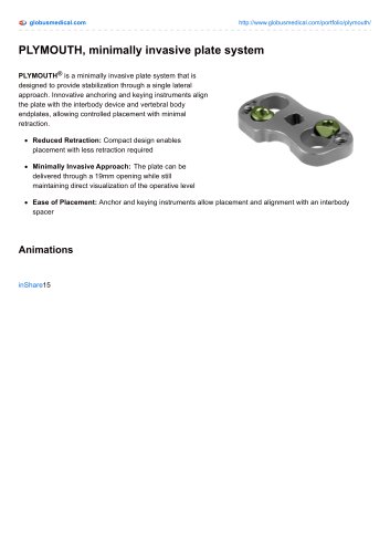 PLYMOUTH, minimally invasive plate system