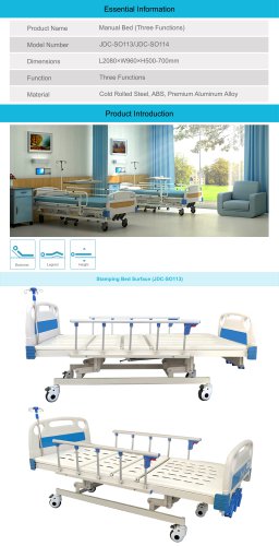 Manual Three Functions Bed JDC-SO113, JDC-SO114