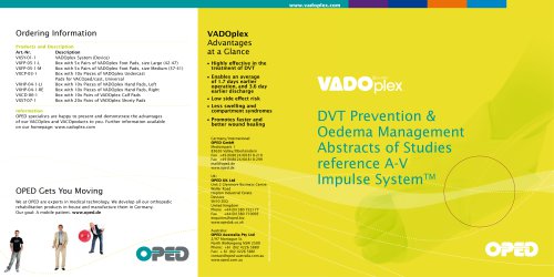 Brochure VADO®plex DVT Prevention & Oedema Management