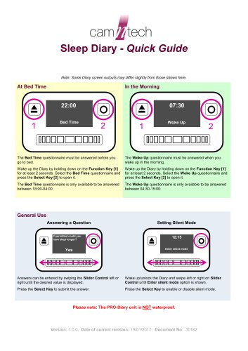 Sleep Diary - Quick Guide