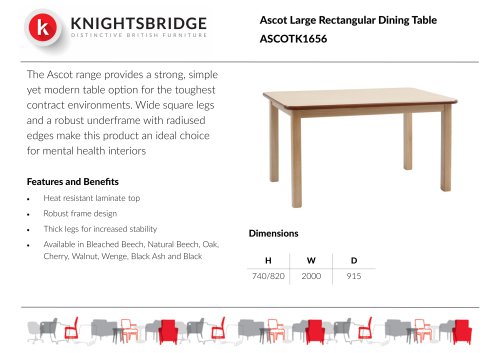 Ascot Large Rectangular Dining Table ASCOTK1656