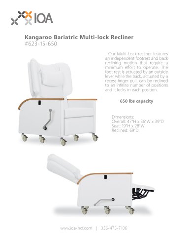 Kangaroo Bariatric Multi-lock Recliner  #623-15-650