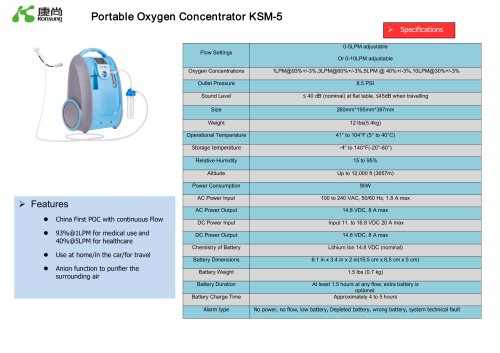 Portable oxygen concentrator KSM-5