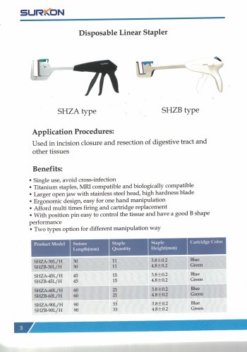 Surkon disposable linear  stapler