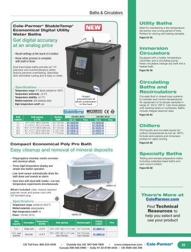 Cole-Parmer® StableTemp® Economical Digital Utility Water Baths