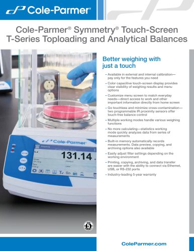 Cole-Parmer Symmetry TT TA Balances Sell Sheet