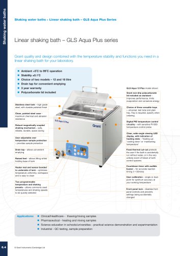 GLS Aqua Plus Series Linear Shaking Water Bath