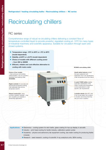 RC series high precision recirculating chillers