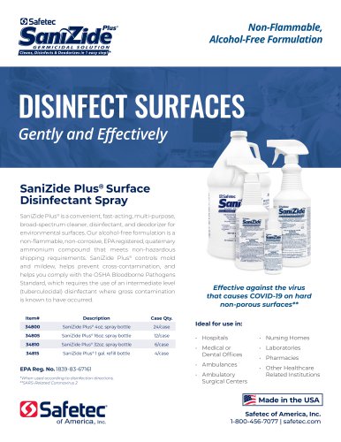 SaniZide Plus® Surface Disinfectant Spray