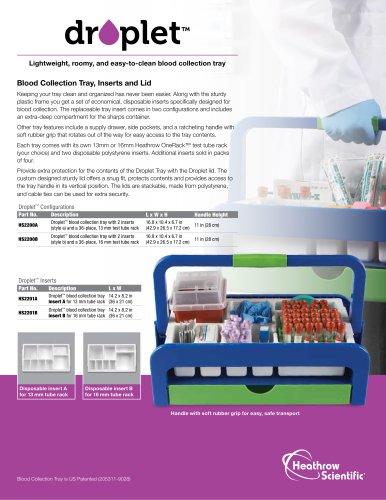 Droplet™ Blood Collection Tray And Cart