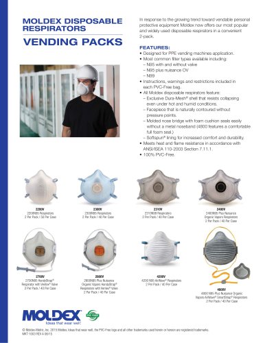 MOLDEX DISPOSABLE RESPIRATORS